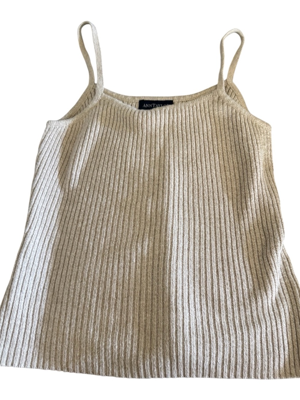 ANN TAYLOR Cream Ribbed Knit Camisole xs